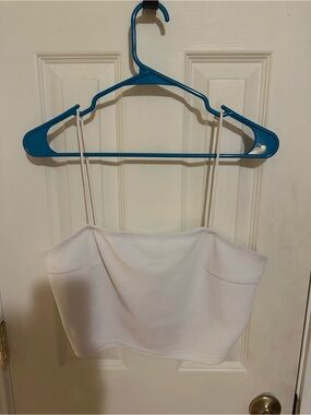 SHEIN White Spaghetti Strap Cropped Tank